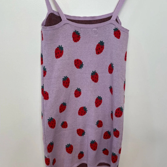 NWOT Forever 21|| Strawberry Knit Mini Dress w/ spaghetti straps. Size Medium - Picture 7 of 7